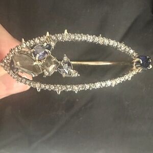 Rebekah Price Montana Blue, Grey & Crystal Clear Gold-tone Bracelet - 6.5 in.